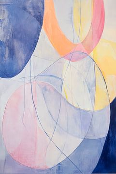 Kleurrijke abstractie in zachte tinten van Poster Art Shop