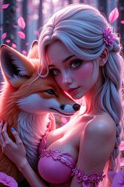 HINOMI - Sexy Anime Girl die een Vos omarmt van INFERAURUM