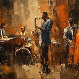 Jazzmusiker – abstraktes Panorama von TheXclusive Art