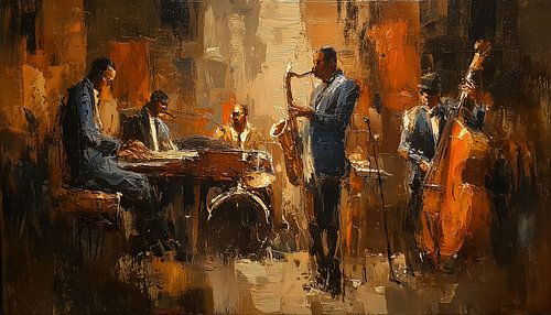 Panorama abstrait de musiciens de jazz