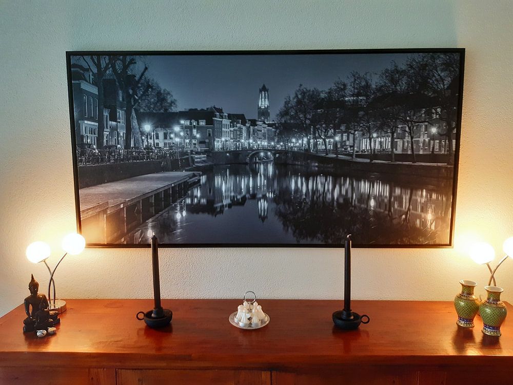 Utrecht by Night - Old Canal, Sand Bridge en Dom Tower (B&amp;W)  by Tux Photography 