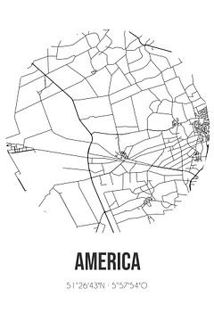 America (Limburg) | Landkaart | Zwart-wit van Rezona