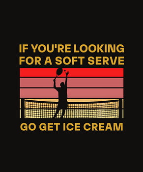Grappige tenniscitaten: vintage, retro, spelershumor, woordspeling over zachte service, motivatie voor tennisliefhebbers