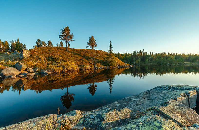 Landschap van Noorwegen tijdens de herfst. van Menno Schaefer