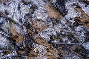 Shapes in the ice in a field by Eugene Winthagen