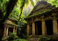 oud gebouw midden in het bos