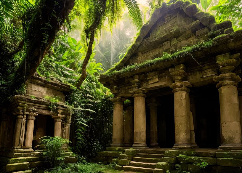 ancient building in the middle of the forest by Hesti Azzafira