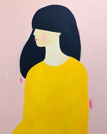 Modern en abstract minimalistisch portret van Carla Van Iersel