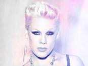 P!nk Pink Modern Abstract Portret in Roze, Paars van Art By Dominic thumbnail