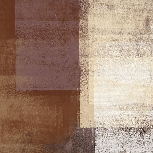 Abstracte kunst in terracotta, beige en bruin. Set van 2. Nr. 2
