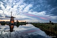 Zonsondergang  in Kinderdijk van Gert Jan Geerts thumbnail