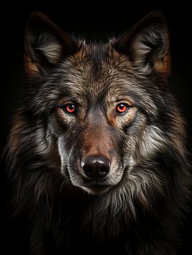 Portret van een wolf van Luc de Zeeuw