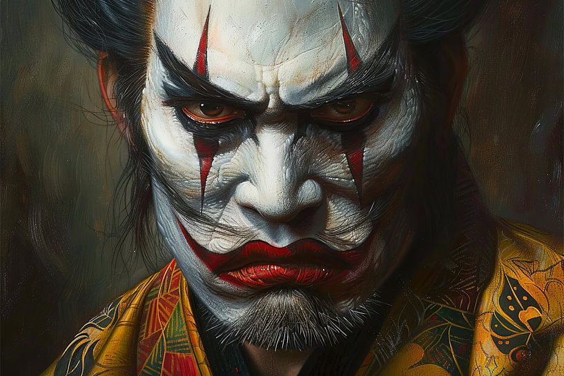 szenisches japanisches Kunstwerk Kabuki-Theater Künstler von Egon Zitter