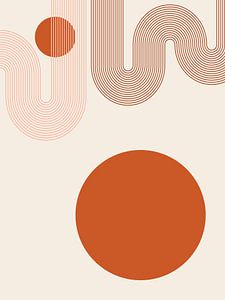 Japandi Modern Abstrakt Geometrisch Linie Kurve Kreis