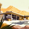 1950s bungalow Arizona USA sur Vlindertuin-Art