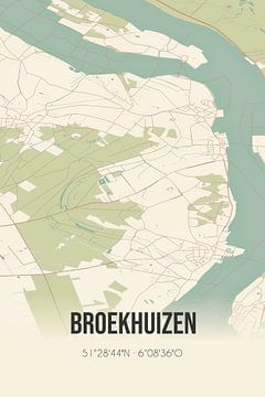 Vintage landkaart van Broekhuizen (Limburg) van Rezona