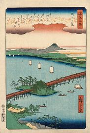 Utagawa Hiroshige.Abendrot bei Seta