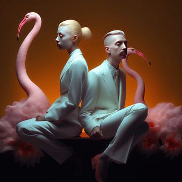 Life with flamingo's by Ton Kuijpers