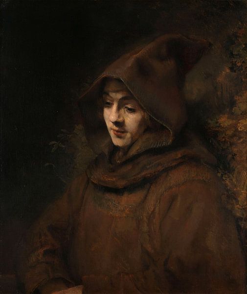 Rembrandts zoon Titus in monniksdracht, Rembrandt Harmensz. van Rijn van Rembrandt van Rijn