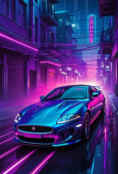 Jaguar XKR-S – Synthwave Neon by MIROKKU