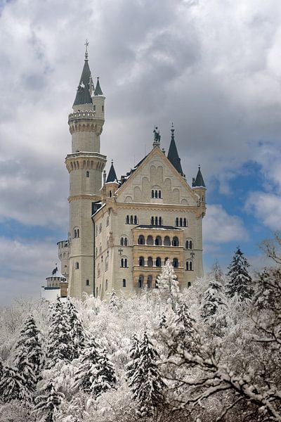 Schloss Neuschwanstein mit holländischem Himmel. von Erik de Rijk