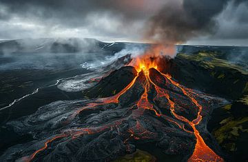 Fascinerende vulkaanlandschappen van IJsland van fernlichtsicht