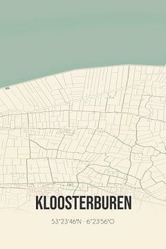 Vintage landkaart van Kloosterburen (Groningen) van MijnStadsPoster