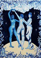 Oud Hollands- Drie Dames illustratie