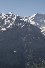 Paraglider in the mountains, Switzerland.