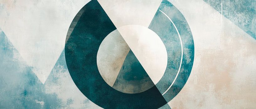 Geometrische harmonie in zachte tinten van Poster Art Shop
