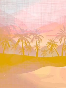 Sonnenaufgang mit Palmen von FRESH Fine Art