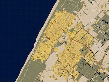 Carte de Noordwijk dans le style de Gustav Klimt sur Maporia