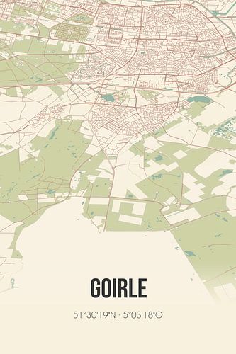 Vintage landkaart van Goirle (Noord-Brabant)