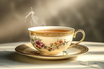 eine Tasse heißen Tee trinken von Egon Zitter