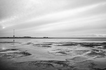 Landscape photography of the Sand Motor - black and white - Kijkduin by Tim als fotograaf