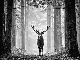 Rotwild im Wald von Lina van Oers