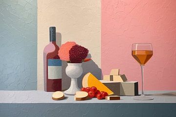 Champagnerblasen // Modernes Stillleben | Abstrakte Kunst von Blikvanger Schilderijen