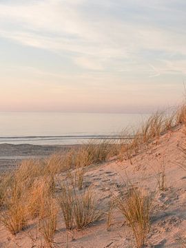 Serene Strand Zonsondergang Wijk aan Zee, Nederland van Dagmar Pels