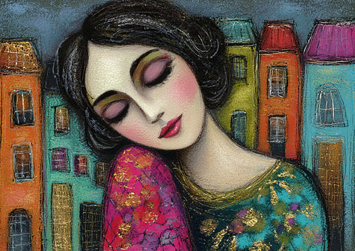 Vrouwen schilderij Japan | Vrouw Kleur