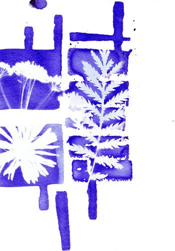 Blauwe bloemen abstract