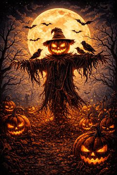 Épouvantail des récoltes du champ de citrouilles sur Bocil Kespleng