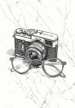 Timeless Classics on Marble: Vintage Leica & Glasses