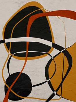 Organische geometrische abstracte kunst in aardetinten