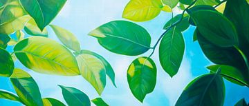 Green leaves in the sunlight by Poster Art Shop