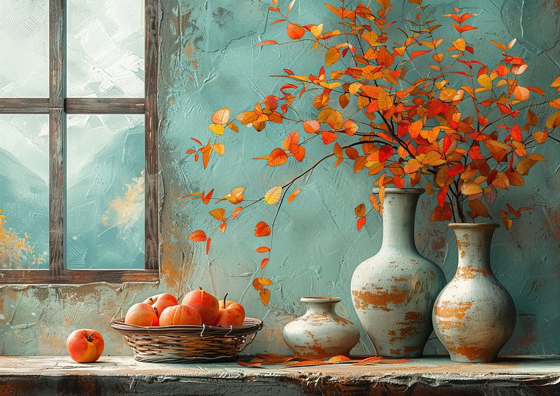Autumn Still Life Modern | Gentle Breeze of October Days by Art Whims