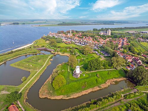 Aerial view of the town of Veere in Zeeland Netherlands