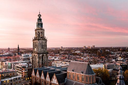 Skyline Martinitoren Groningen Stad | Uitzicht Groningen Centrum | Zonsondergang Martinitoren