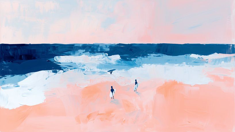 Surfers by the sea by Artsy
