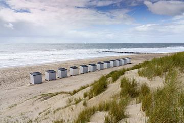 Westenschouwen strand met standhuisjes van Marco Hoogma