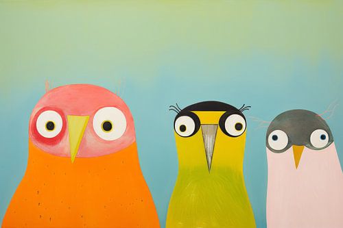 Bunte glückliche Vögel